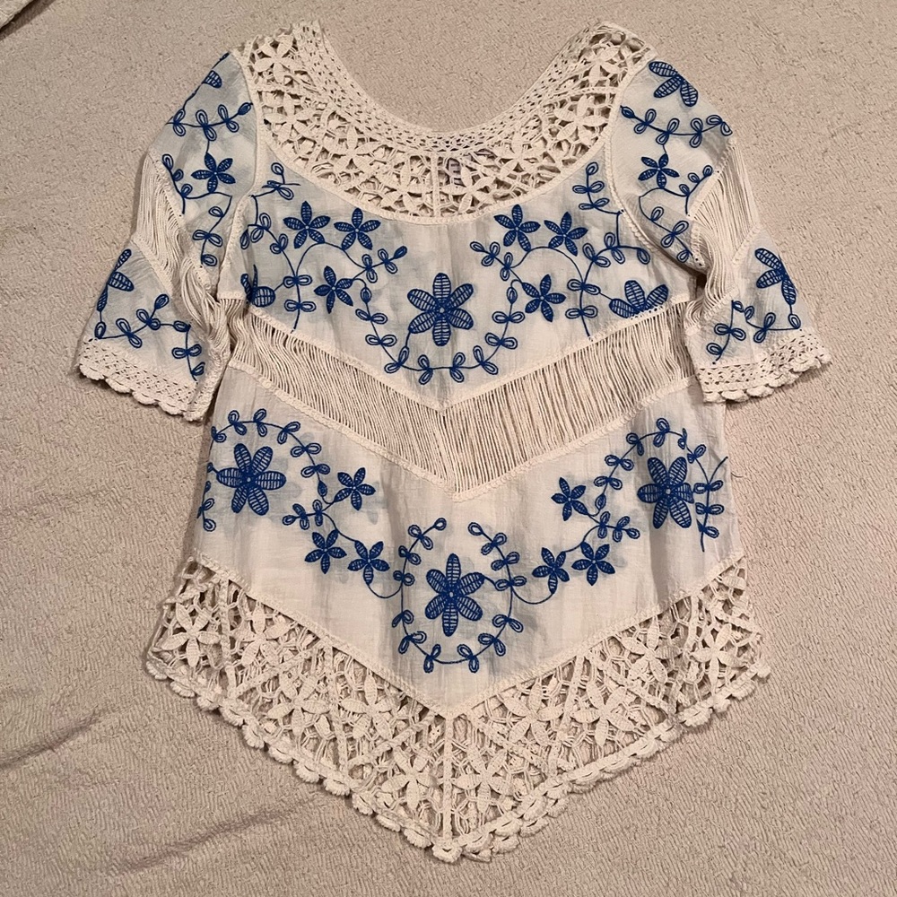 Anthropology OLIVER by Escio Crochet Tunic Top